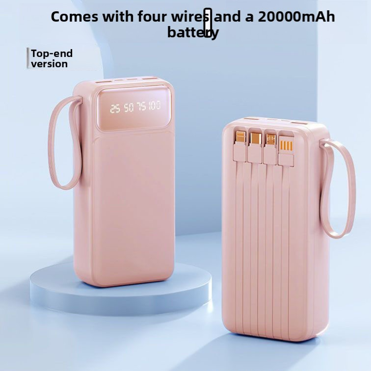 Universal power bank comes with 4 cables.